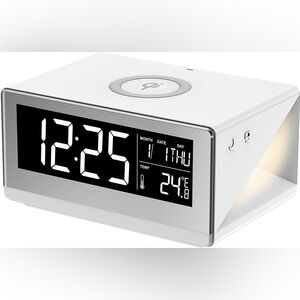 Sharper Image White Digital Alarm Clock with Wireless Charging
Sharper Image